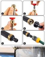 Garden Hose Nozzle High-Pressure Washer with 3 High-Pressure Nozzles - Image 3