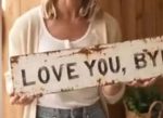 Vintage "Love You, Bye" Metal Wall Sign - Image 2